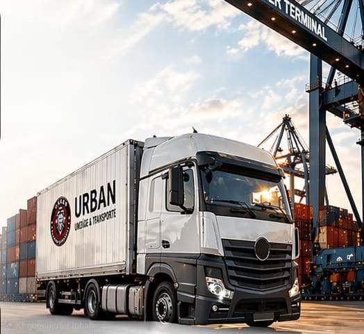 LKW mit Wapp am Hafen
